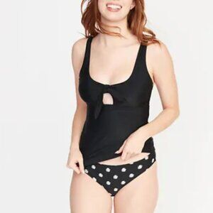 Old Navy Tankini NWT Tie-Front Black Size Large Adjustable Straps